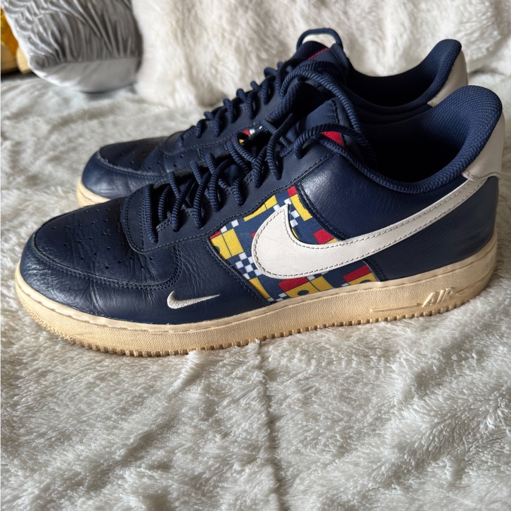Nike Blue and White Sneakers with Classic Style